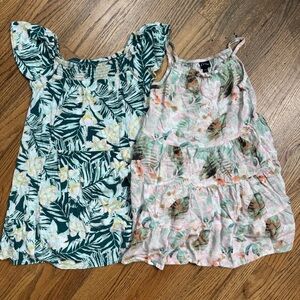 2 Art Class Tropical Print Sun Dresses Girls Size 7/8